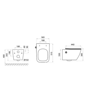 Унитаз подвесной Parana с функцией биде