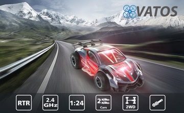 SAMOCHÓD ZDALNIE STEROWANY TERENOWY MONSTER AUTO NA PILOT LED 2szt ZESTAW