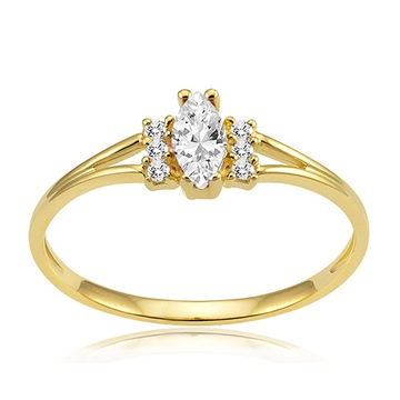 ZŁOTY PIERŚCIONEK ZARĘCZYNOWY CYRKONIE 585 14K R17