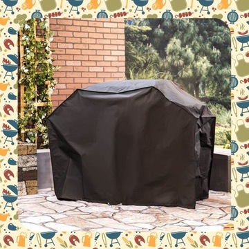 БОЛЬШАЯ КРЫШКА XXL ВОДОНЕПРОНИЦАЕМАЯ КРЫШКА ДЛЯ ГРИЛЯ 145 x 61 x 117 см + ЧЕХОЛ