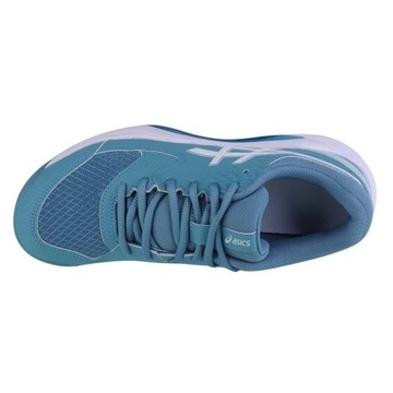 Синтетические волейбольные кроссовки Asics синего цвета, размер 38