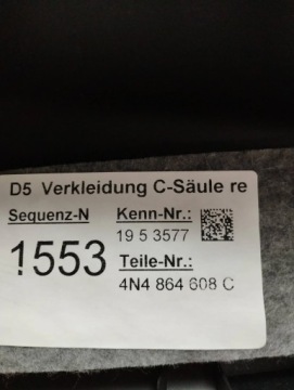 4N4864608C, Audi A8 4N D5 LONG Blende Abdeckung DER SCHWELLE rechts 4N4864608C | thumb 1