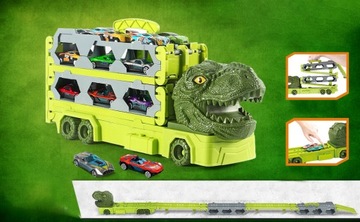 Транспортер динозавров с двухгусеничным набором из 6 маленьких машинок