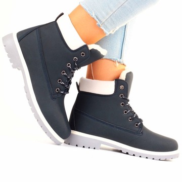 BOTKI ZIMOWE OCIEPLANE BUTY TRAPERY TIMBERKI