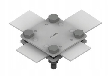 Złącze krzyżowe 2 płytki 4xM8 B do 30 mm