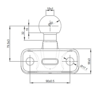 UNIWERSALNA KULA FLANSZOWA KUTA ODKUWKA 3,5t ROZSTAW 90mm