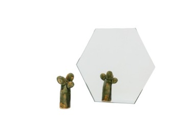 Lustro srebrne 3 mm szlifowane sześciokąt heksagon do łazienki 40x34,6 cm
