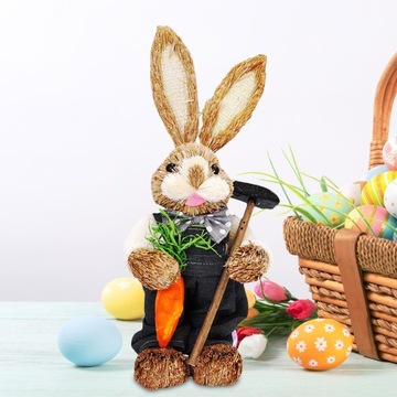 14-дюймовый соломенный пасхальный кролик, рисунок ручной работы, реквизит для фотографий, стиль D