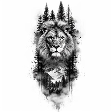 ВРЕМЕННАЯ ТАТУ НА РУКУ - МУЖСКАЯ ЖЕНСКАЯ - БОЛЬШОЙ ЛЕВ XXL