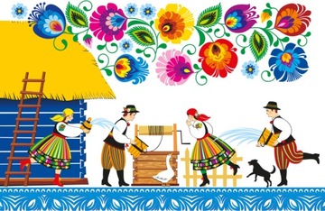 KARTKA POCZTOWA POCZTÓWKA WIDOKÓWKA FOLK ŁOWICKA - ŚMIGUS DYNGUS