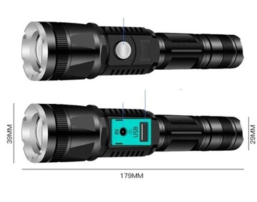 LATARKA TAKTYCZNA WOJSKOWA 1200LM Z AKUMULATOREM BARDZO MOCNA SOLIDNA LED