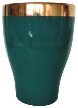 Osłonka CERAMICZNA Butelkowa Zieleń Złota GLAM 13