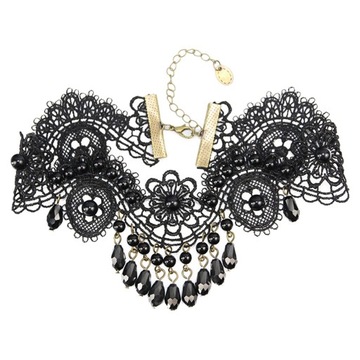 Retro Koronkowy Gotycki Naszyjnik Choker Elegancki