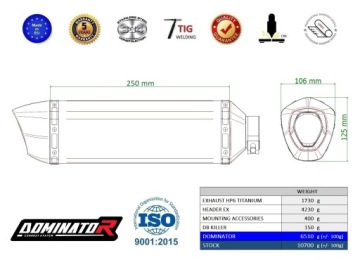 M1000XR 2020 - 2026 Полная система Выхлопной коллектор HP6 EX титановый глушитель
