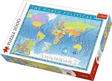 Puzzle 2000 elementów Polityczna mapa świata /Tref