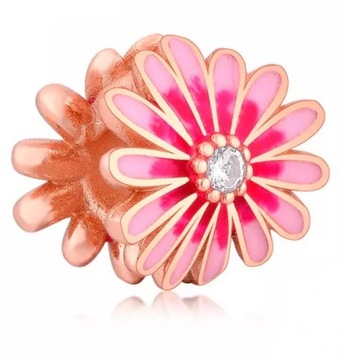 Charms Zawieszka Różowa Stokrotka Rose Gold