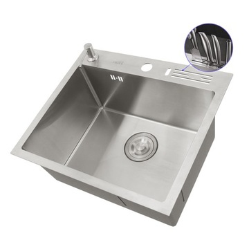 Zlew kuchenny wpuszczany w blat jednokomorowy stalowy Inox Nett NS-5245