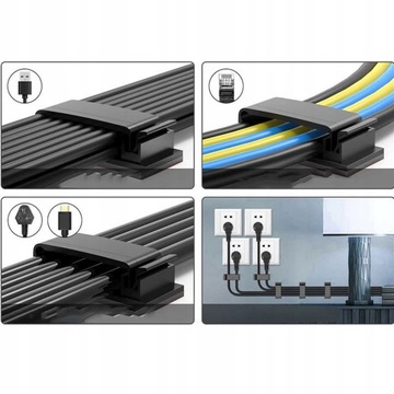 10x РУЧКА-ОРГАНИЗАТОР КРЮК ДЛЯ КАБЕЛЯ ЗАЖИМ