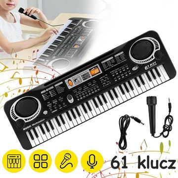 PRZENOŚNY CYFROWY INSTRUMENT MUZYCZNY, FORTEPIAN, 61 KLAWISZY, DLA DZIECI
