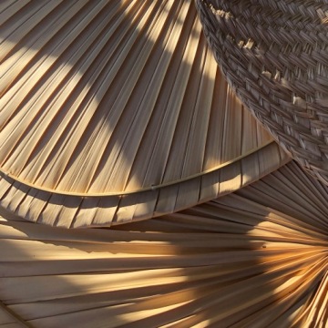 Веер из пальмовых листьев - 35 см - натуральный