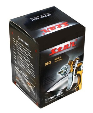 Краскораспылитель STAR EVO-T 106TF SLV, сопло 0,8 мм, верхний бак 250мл