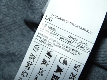 BENETTON SWETER MĘSKI 100% WEŁNA MERINO r. L