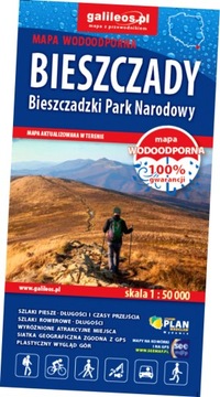 Bieszczady - Bieszczadzki Park Narodowy, mapa wodoodporna, 1 : 50 000