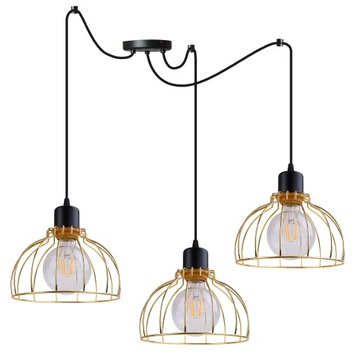LAMPA WISZĄCA SUFITOWA ŻYRANDOL ZŁOTY PAJĄK LOFT