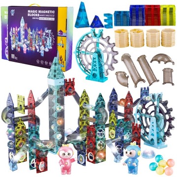 KLOCKI MAGNETYCZNE TOR KULKOWY Kulodrom XXL 230el