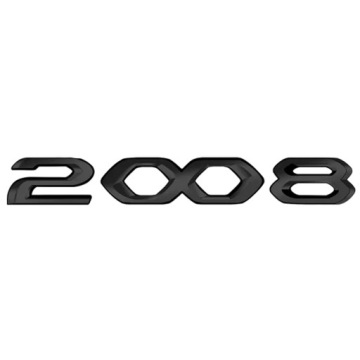 PEUGEOT 2008 EMBLEMAT ZNACZEK NAPIS CYFRY CZARNY POŁYSK ONYX 2019 -