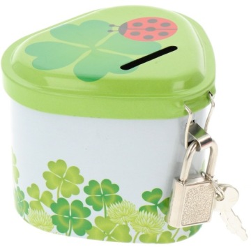 ЗАПИРАЮЩИЙСЯ МЕТАЛЛИЧЕСКИЙ ЯЩИК ДЛЯ ДЕНЕГ С ЗАМКОМ В ВИДЕ СЕРДЦА