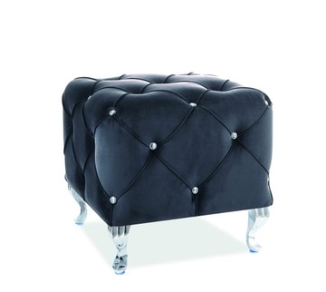 PUF HESTIA K VELVET CZARNY BLUVEL 19/ SREBRNY