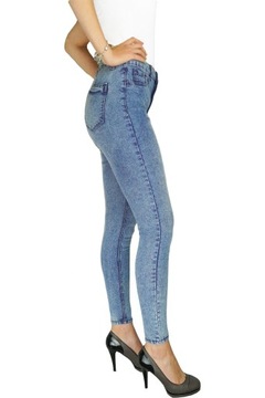 C&A Bawełniane Jeansowe Melanż Spodnie Damskie Jeansy Rurki Regular 46