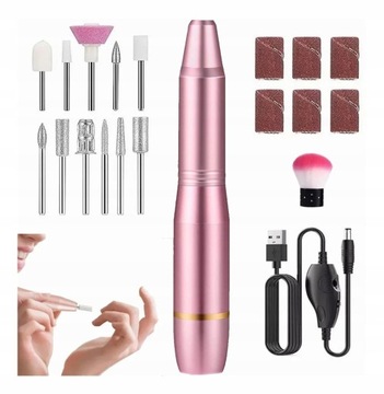 Электрическая шлифовальная машина для ногтей, пилочка для ногтей, педикюр, маникюрный набор, портативный домашний дорожный набор