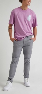 Lee SLIM CHINO Grey Chetopa Twill SZARE ZWĘŻANE CHINOSY W31 L32