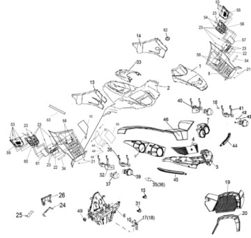 2x колодки QUAD MANUAL BRAKE Linhai Jobber UTV 400cc