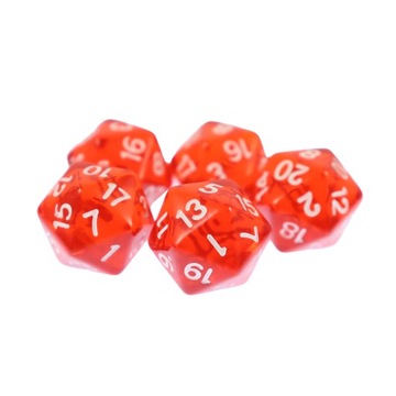 ZESTAW 5 KOSTEK K20 RPG PŁYNNE ŻYCIE KOŚĆ DWUDZIESTOŚCIENNA