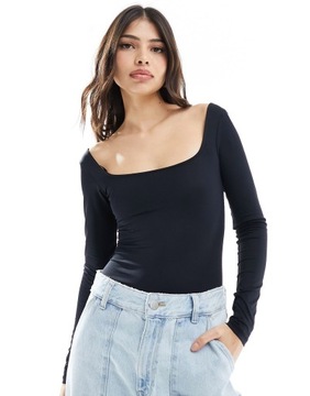 BERSHKA 38 M CZARNE KLASYCZNE BODY R9523