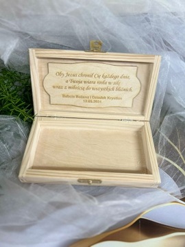 Деревянная копилка, сувенир, Первое причастие, подарок с гравировкой.