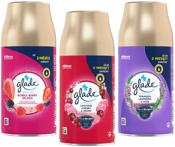 GLADE Zapasy do dyfuzora Cherry & Peony, Bubbly Berry, Lavender & Aloe MIX