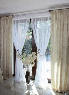 Готовая занавес к размеру бархатный принцип Природной крем природы бежевый