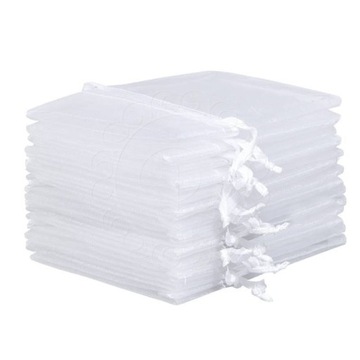 WORECZKI ORGANZA 10X15 BIAŁE 100 SZT