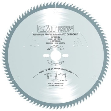 CMT Piła tarcza aluminium fornir D254 F30 Z80 K=3,