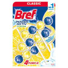 Zawieszki do WC Bref Power Aktiv Cytryna 3 x 50 g
