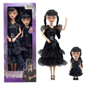 LALKI WEDNESDAY ADDAMS DWA ROZMIARY DUŻA I MAŁA 30 i 15 cm PUDEŁKO z PL