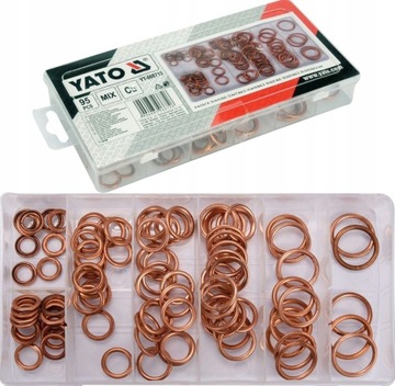НАБОР МЕДНЫХ ШАЙБ 95 ШТ., РАЗМЕРЫ РАЗМЕРОВ YT-068713 YATO