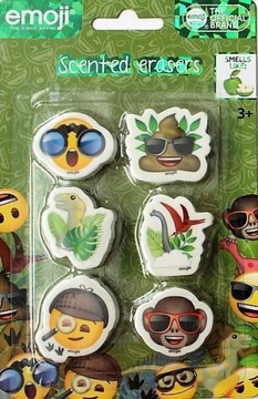 Gumka zapachowa 6 szt. emoji