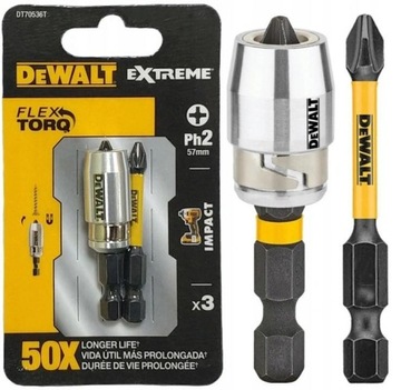 DeWALT DT70536T 2 x BIT UDAROWY IMPACT Ph2 + UCHWYT