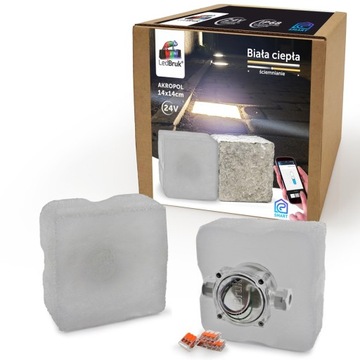Świecąca Kostka Brukowa LED Akropol 14x14 Ciepła