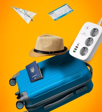 Удлинитель SMART Home Tuaya WIFI, 4x USB-измеритель тока Spacetronik